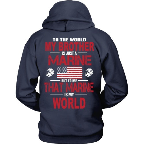 T-shirt - To The World My Brother Is A Marine - Back