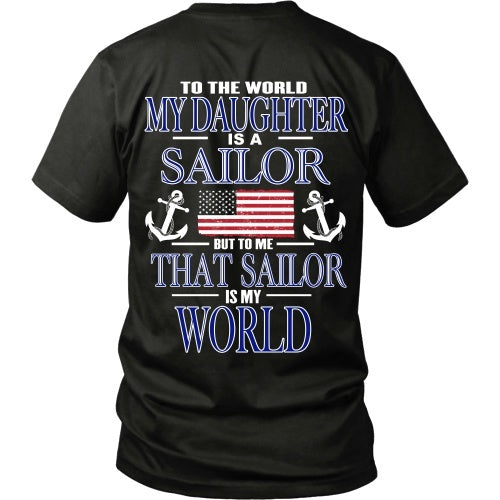 T-shirt - To The World My Daughter Is A Sailor - Back Design