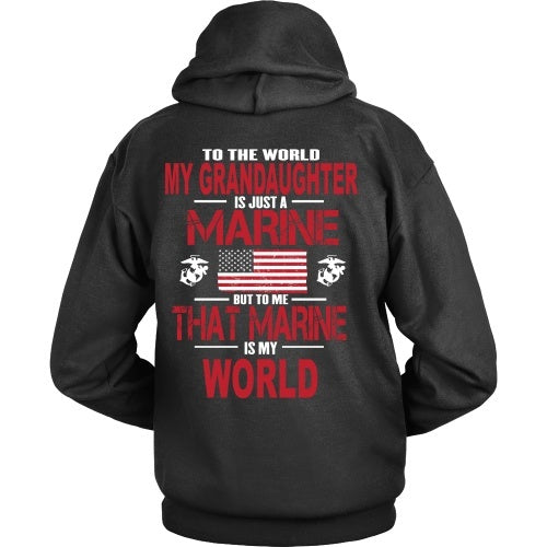 T-shirt - To The World My Granddaughter Is A Marine - Back