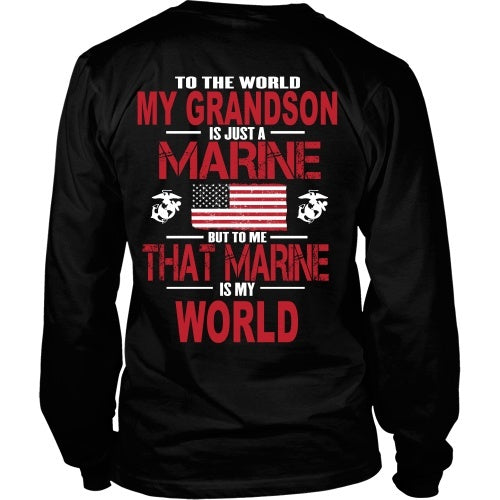 T-shirt - To The World My Grandson Is A Marine - Back