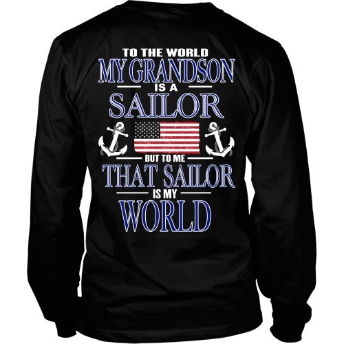 T-shirt - To The World My Grandson Is A Sailor - Back