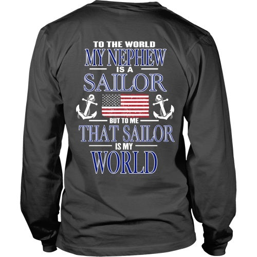 T-shirt - To The World My Nephew Is A Sailor - Back Design