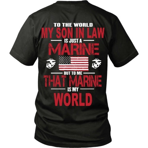 T-shirt - To The World My Son In Law Is A Marine - Back