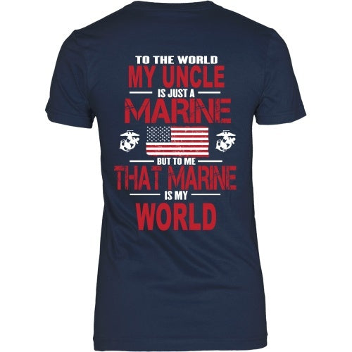 T-shirt - To The World My Uncle Is A Marine - Back