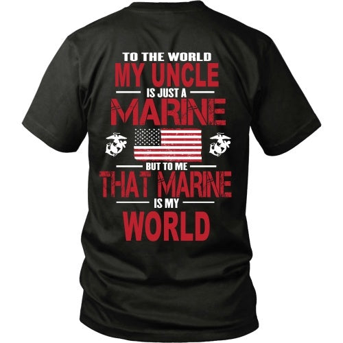 T-shirt - To The World My Uncle Is A Marine - Back