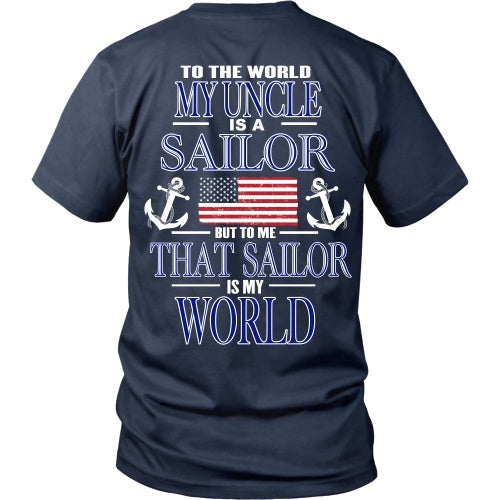 T-shirt - To The World My Uncle Is A Sailor - Back