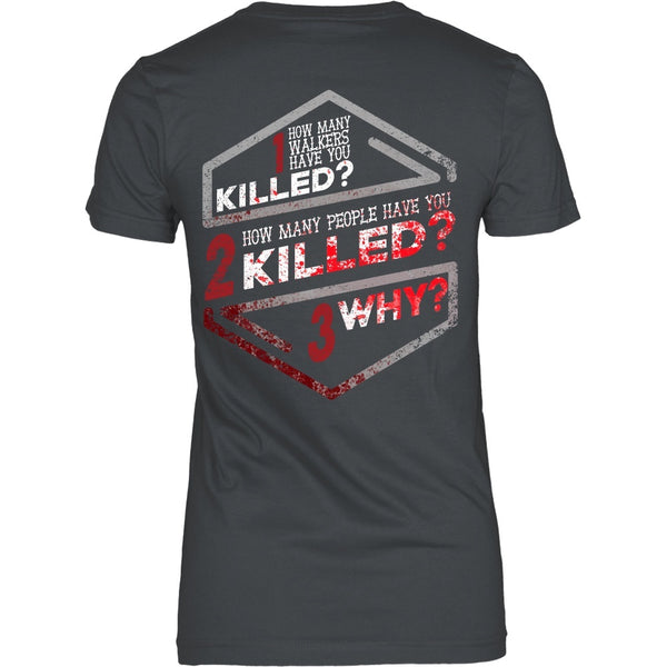 T-shirt - Walking Dead - How Many Walkers? Back Design