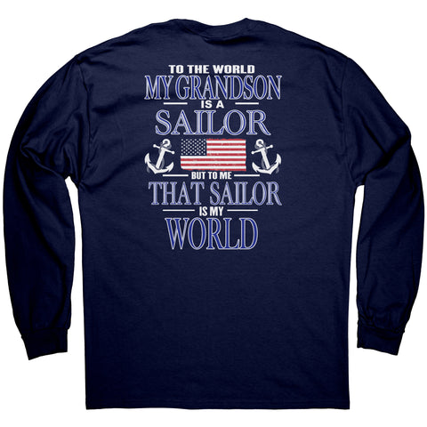 To the world my grandson is a sailor 2 - Back design