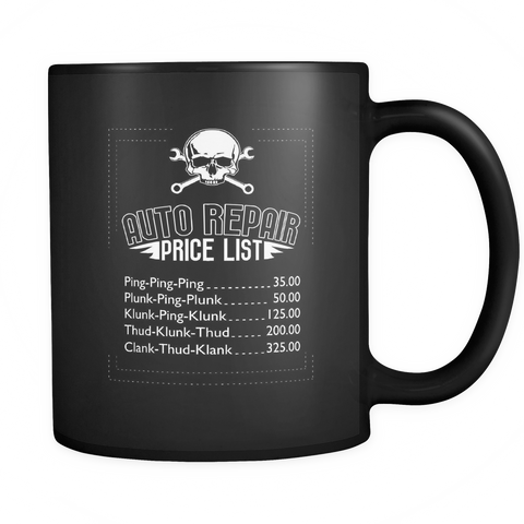 Mechanic - Engine Sound Price List Mug