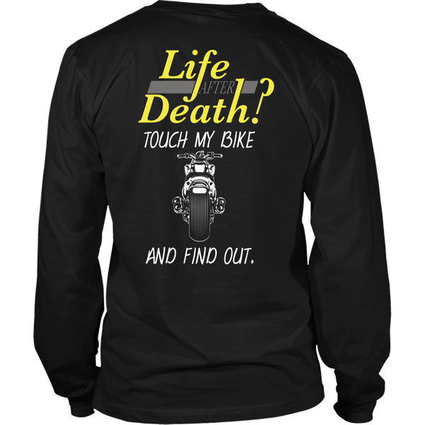 Motorcycle - Life After Death?  Touch My Bike And Find Out - Back Design