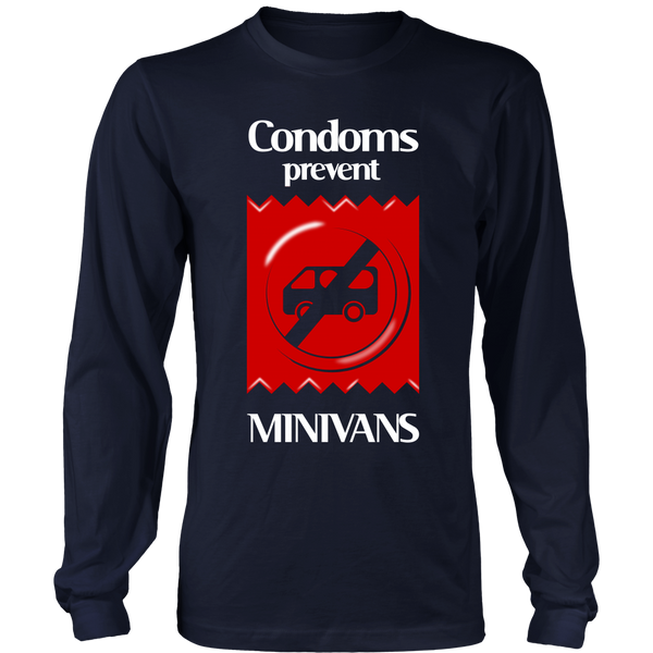 Funny Shirts - Condoms Prevent Minivans - Front Design