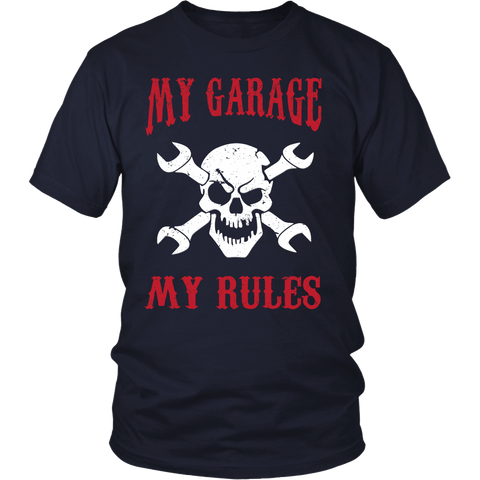 Mechanic Shirt (Skull) - My Garage My Rules - Front Design