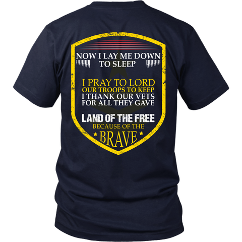Veteran Thank You - Land Of The Free Because Of The Brave - Back Design