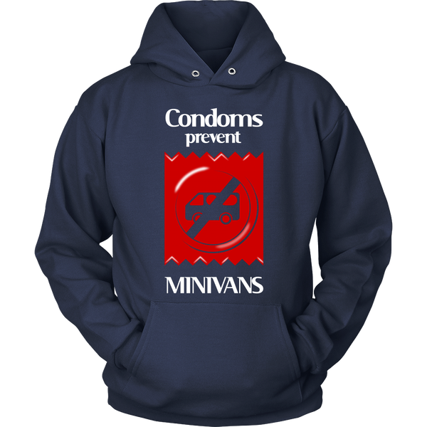 Funny Shirts - Condoms Prevent Minivans - Front Design