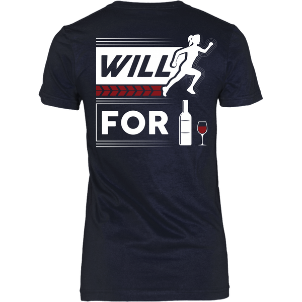 Wine Lover - Will Run For Wine - (Back Design)