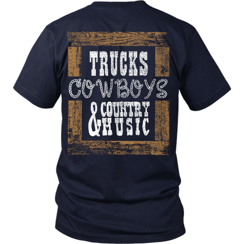 Trucks, Cowboys and Country - Back Design