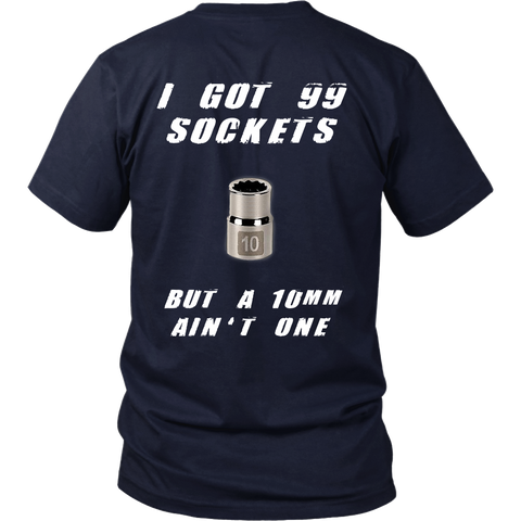 Funny Mechanic Shirt -Missing: 10mm Socket - Back Design