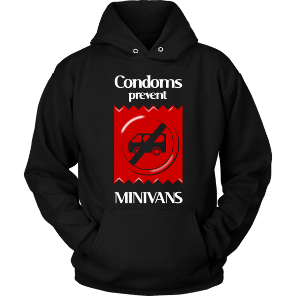 Funny Shirts - Condoms Prevent Minivans - Front Design