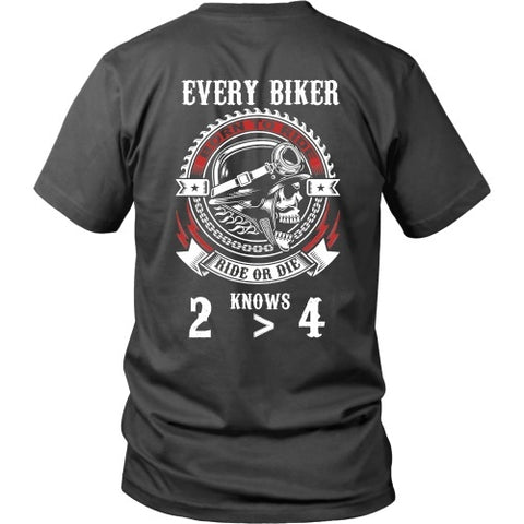 T-shirt - 2 Wheels Are Greater Than 4 Motorcycle Rider Tee Shirt 