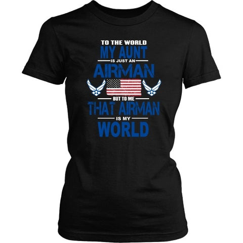 T-shirt - AIRFORCE - Aunt Is My World - Front Design