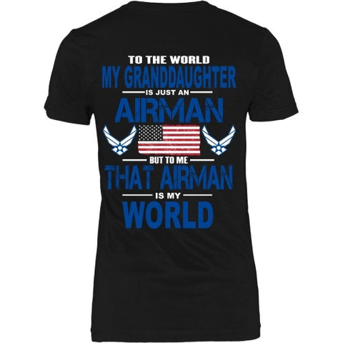 T-shirt - AIRFORCE - Granddaughter Is My World - Back Design