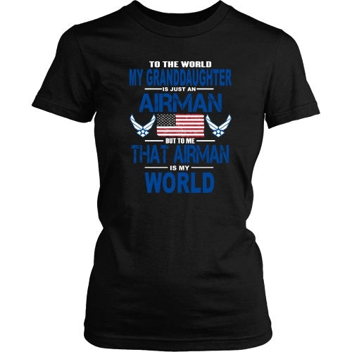 T-shirt - AIRFORCE - Granddaughter Is My World - Front Design