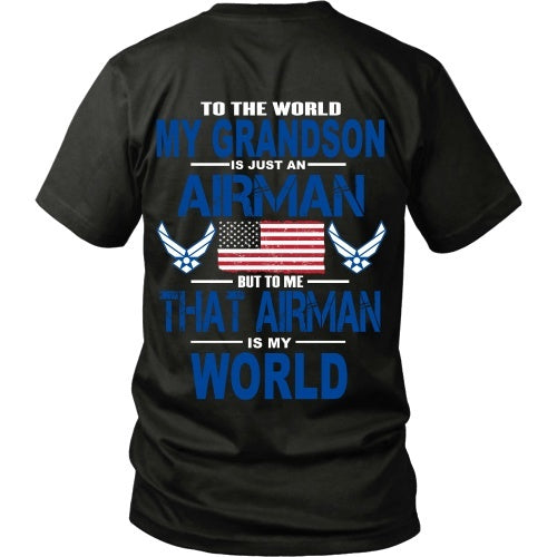 T-shirt - AIRFORCE - Grandson Is My World - Back Design