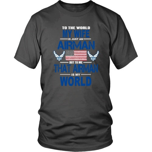 T-shirt - AIRFORCE - Wife Is My World - Front Design