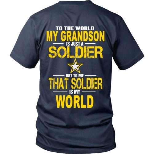 T-shirt - Army - Grandson Is My World - Back Design