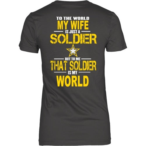T-shirt - Army-To The World My Wife Is A Soldier - Back