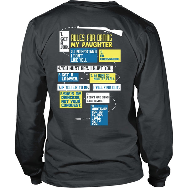 T-shirt - Father - Rules For Dating My Daughter - Back Design