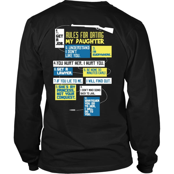 T-shirt - Father - Rules For Dating My Daughter - Back Design