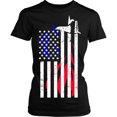 T-shirt - Firefighter Flag - Front Design