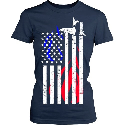 T-shirt - Firefighter Flag - Front Design