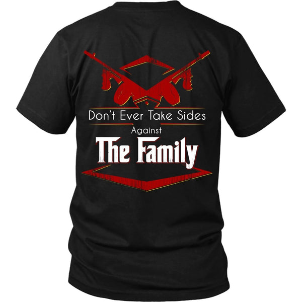 T-shirt - Godfather - (Red) Don't Ever Take Sides Against The Family - Back Design