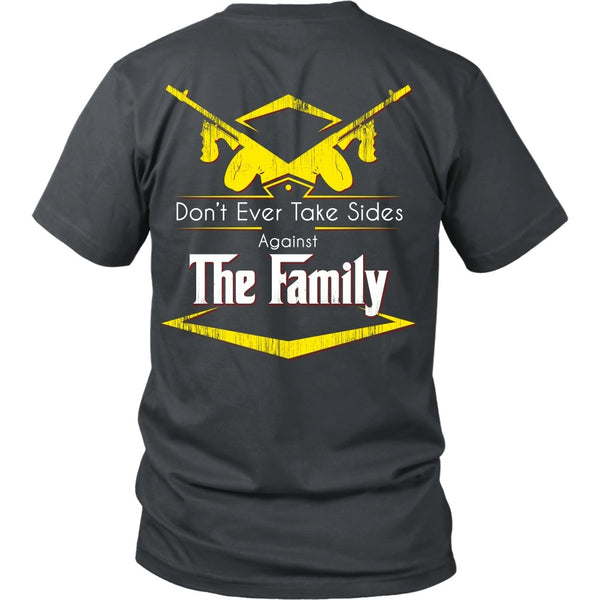 T-shirt - Godfather - (Yellow) Don't Ever Take Sides Against The Family - Back Design