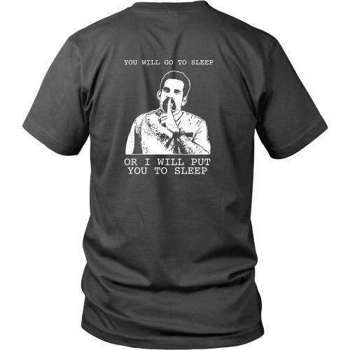 T-shirt - Happy Gilmore - Go To Sleep Or I Will Put You To Sleep Tee - Back Design
