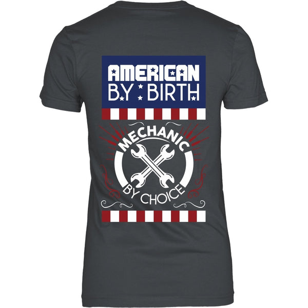 T-shirt - Mechanic - American By Birth, Mechanic By Choice - Back Design