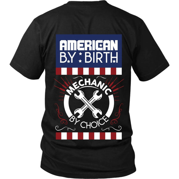 T-shirt - Mechanic - American By Birth, Mechanic By Choice - Back Design