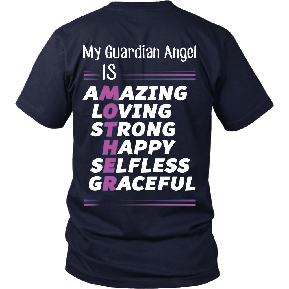 T-shirt - Mother Is My Guardian Angel (Purple) - Back Design