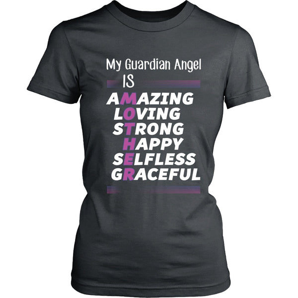 T-shirt - Mother Is My Guardian Angel (Purple) - Front Design