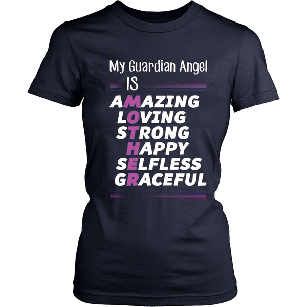 T-shirt - Mother Is My Guardian Angel (Purple) - Front Design