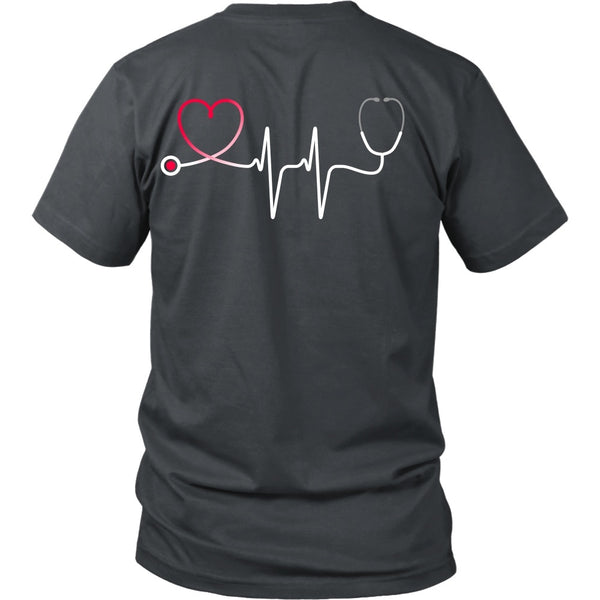 T-shirt - Nursing Stethoscope Heartbeat - Back Design