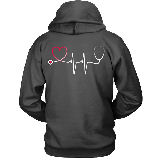 T-shirt - Nursing Stethoscope Heartbeat - Back Design