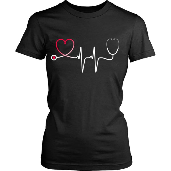 T-shirt - Nursing Stethoscope Heartbeat - Front Design