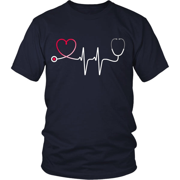 T-shirt - Nursing Stethoscope Heartbeat - Front Design