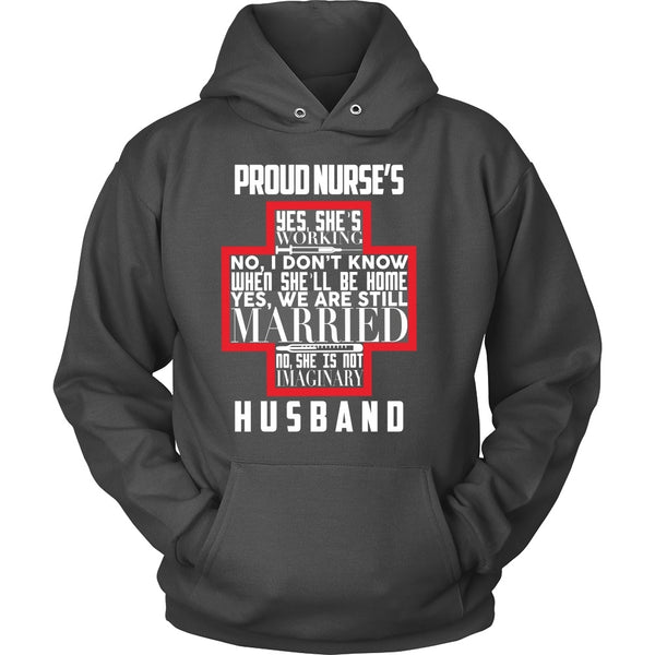 T-shirt - Proud Nurses Husband Tee (w/ Grey) - Front Design