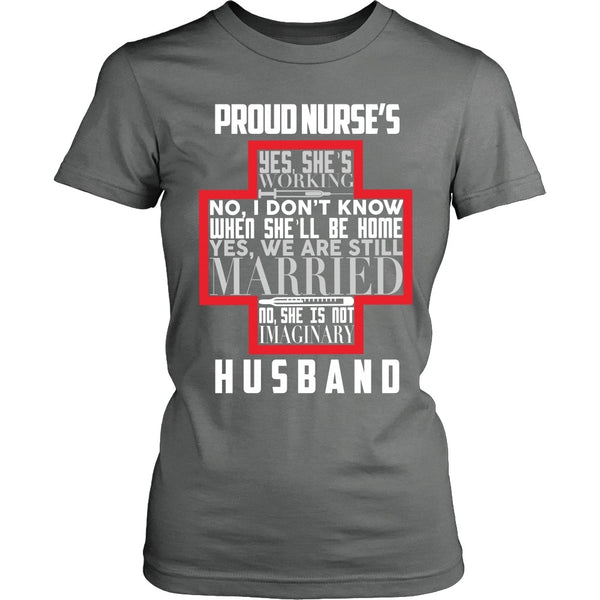 T-shirt - Proud Nurses Husband Tee (w/out Grey) - Front Design