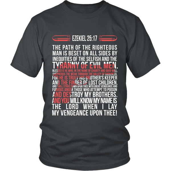 T-shirt - Pulp Fiction - Ezekial 25:17 (with Bullets) - Front Designs