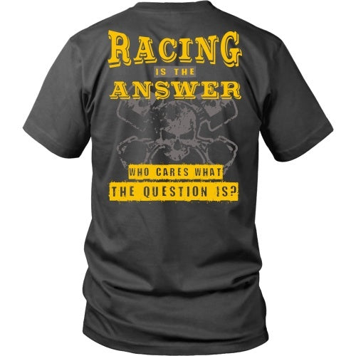 T-shirt - Racing Is The Answer Gold - Back Design